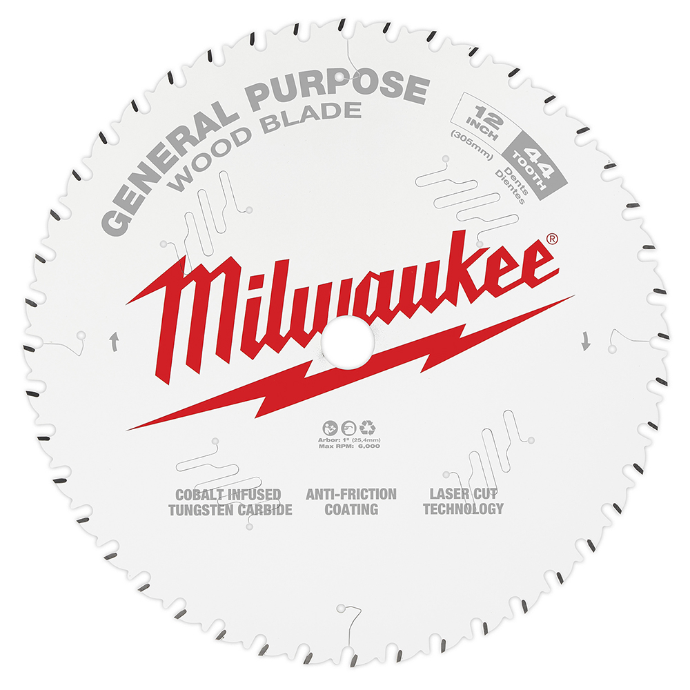 Product image for Milwaukee 48-40-1220 12" 44T General Purpose Circular Saw Blade