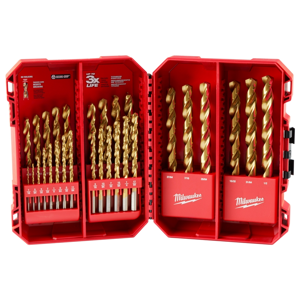 Product image for Milwaukee 48-89-0012 29-Piece Thunderbolt&#174; Titanium Coated Drill Bit Set