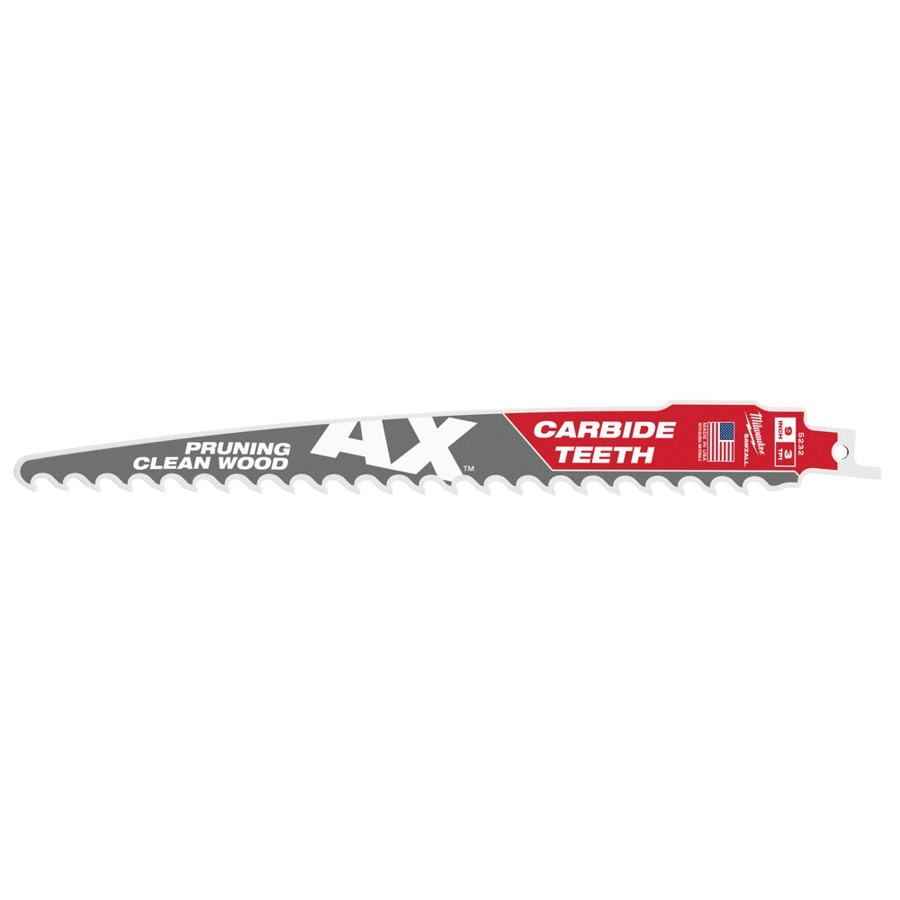 Product image for Milwaukee 48-00-5332 9" x 3-TPI AX™ SAWZALL® Carbide Blade, Pruning/Clean Wood (3/Pack)