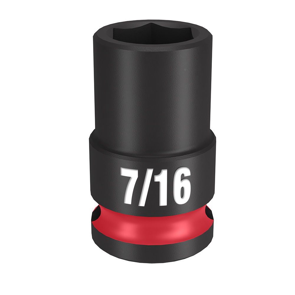 Product image for Milwaukee 49-66-6105 SHOCKWAVE&#8482; Impact Duty 3/8" Drive 7/16" Standard 6-Point Socket