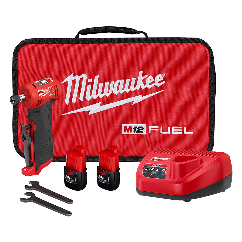 Milwaukee 2485-22 M12 FUEL™ Right Angle Die Grinder 2 Battery Kit Product image for Milwaukee 2485-22 M12 FUEL™ Right Angle Die Grinder 2 Battery Kit
