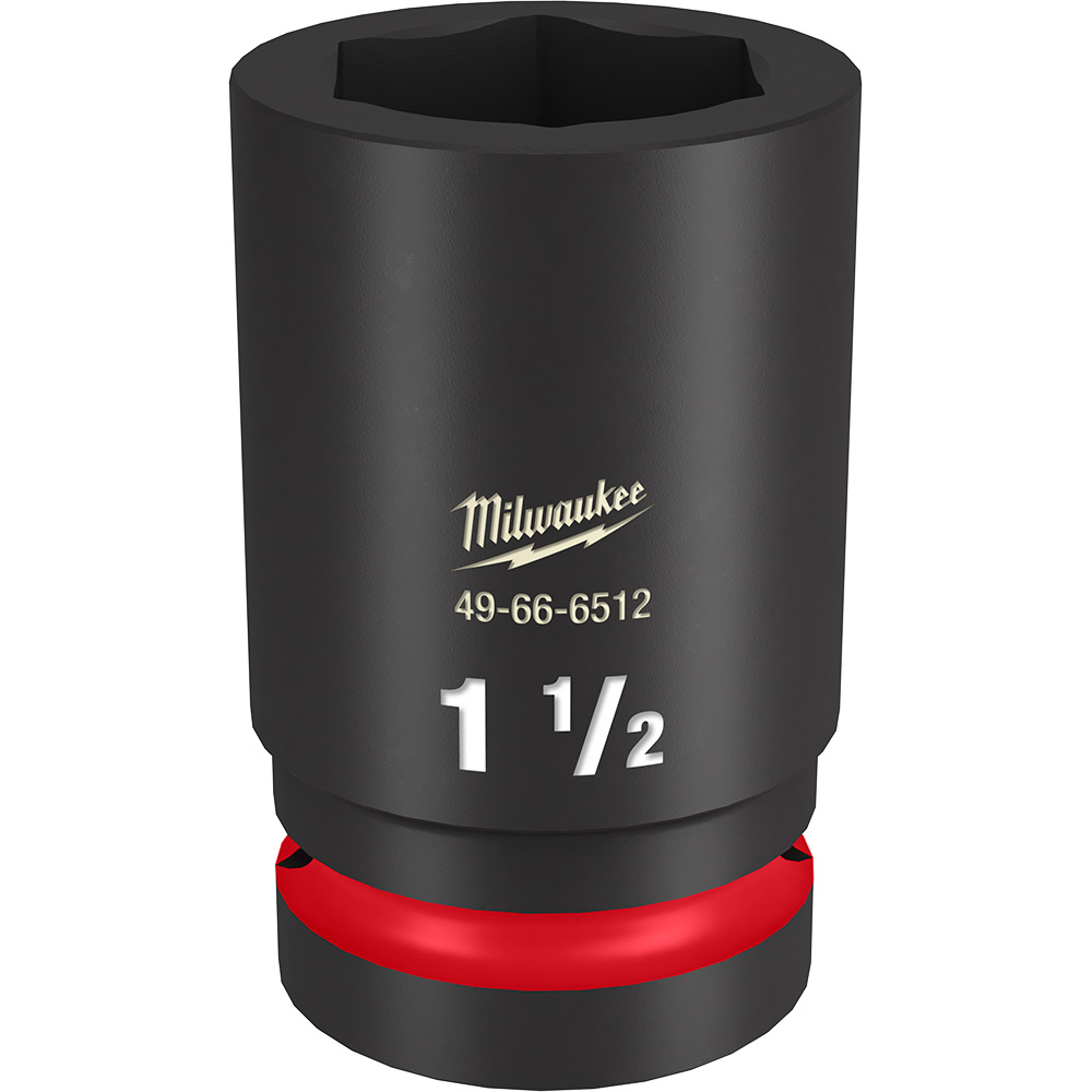 Product image for Milwaukee 49-66-6512 SHOCKWAVE™ Impact Duty 1" Drive 1-1/2" Deep 6-Point Socket