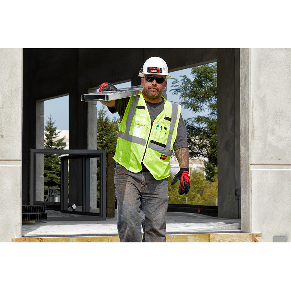 Class 2 High Visibility Yellow Mesh Safety Vest - L/XL