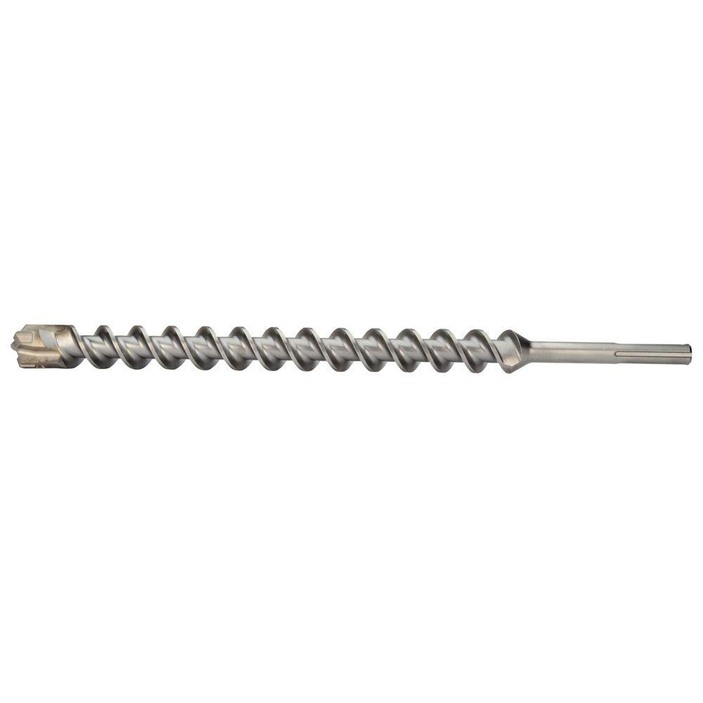 Product image for Milwaukee 48-20-3970 1-1/4" x 15" (10" Drilling Depth) 4-Cutter Rotary Hammer Drill Bit, Carbide, SDS-Max