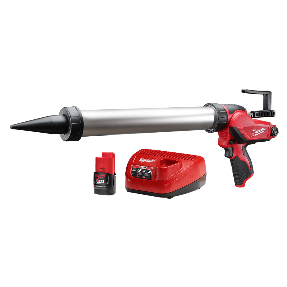 Product image for Milwaukee 2442-21 M12™ 20oz. Aluminum Barrel Sausage Style Caulk and Adhesive Gun Kit