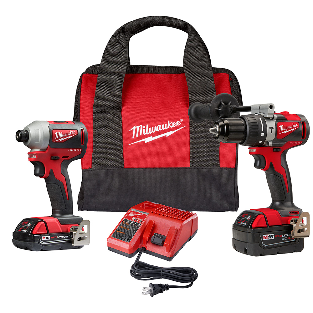 Product image for Milwaukee 2893-22 M18™ Brushless Hammer Drill/Impact Combo Kit
