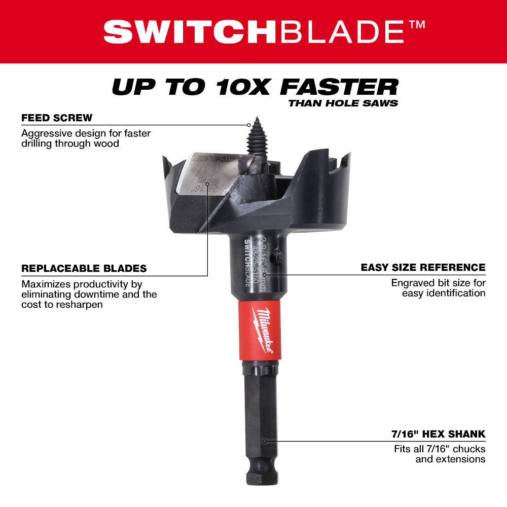 SWITCHBLADE™ Selfeed Bit 2-9/16"