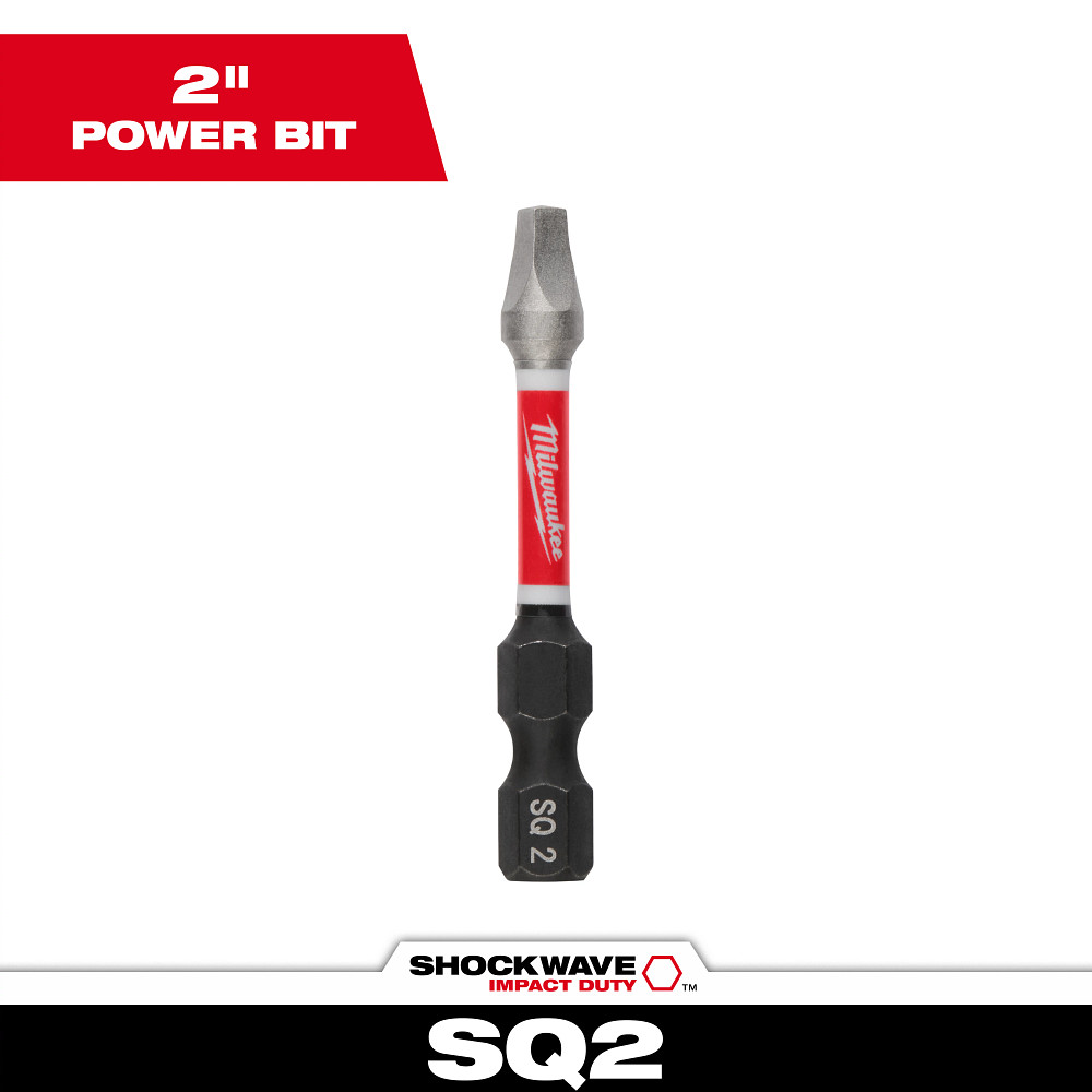 Product image for Milwaukee 48-32-4472 SHOCKWAVE™ 2" Impact Square Recess #2 Power Bit