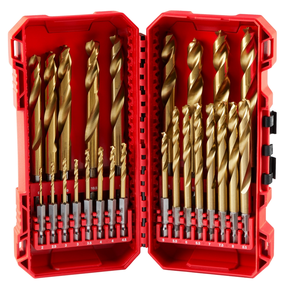 Product image for Milwaukee 48-89-4861 25-Piece Metric Titanium SHOCKWAVE™ Red Helix Kit