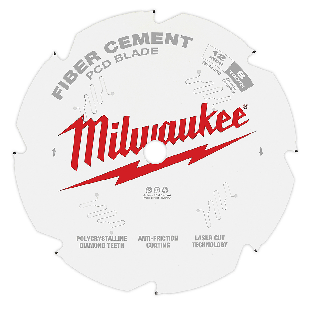 Product image for Milwaukee 48-40-7020 12" PCD/Fiber Cement Circular Saw Blade