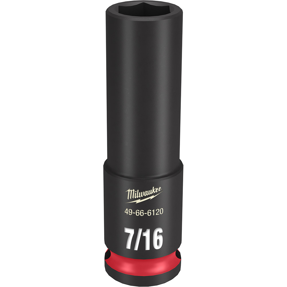 Product image for Milwaukee 49-66-6120 SHOCKWAVE™ Impact Duty 3/8" Drive 7/16" Deep 6-Point Socket
