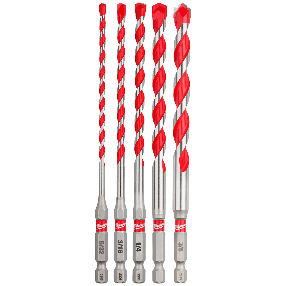 5PC SHOCKWAVE™ Impact Duty Carbide Hammer Drill Bit Set