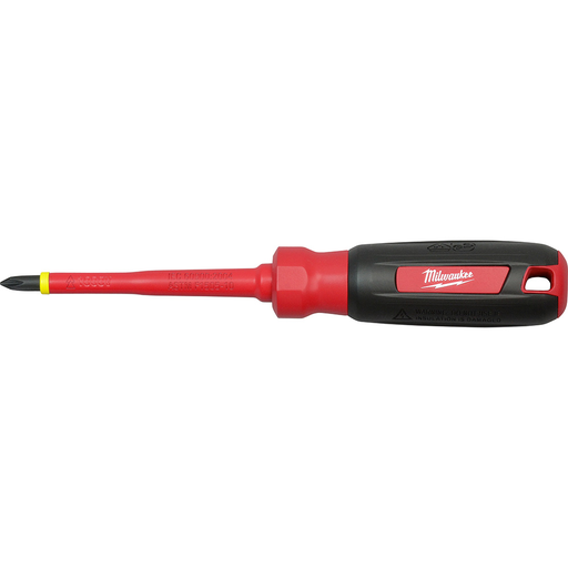 Milwaukee 48-22-2212 #2 Phillips - 4" 1000 V Insulated Screwdriver Product image for Milwaukee 48-22-2212 #2 Phillips - 4" 1000 V Insulated Screwdriver