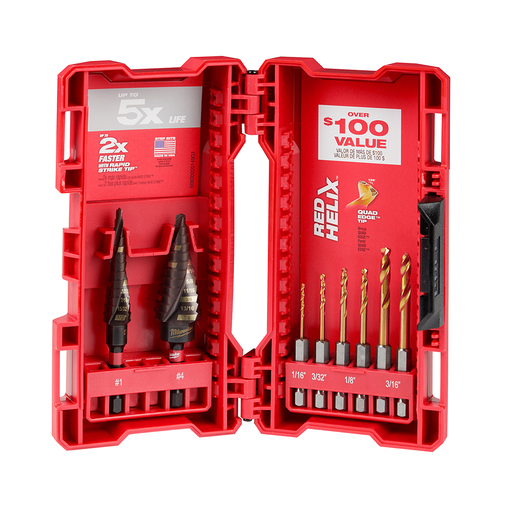 8 Pc Impact Step and Drill Bit Set