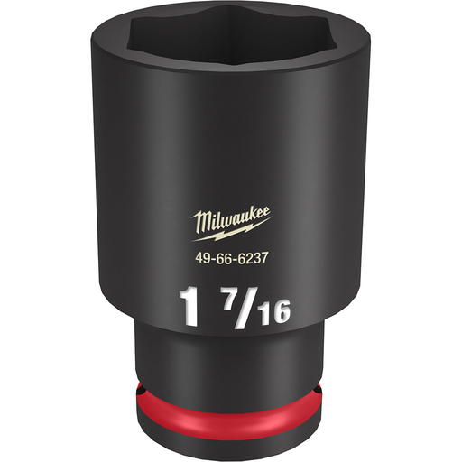 Product image for Milwaukee 49-66-6237 SHOCKWAVE™ Impact Duty™ 1-7/16" Deep 6-Point Socket, 1/2" Drive
