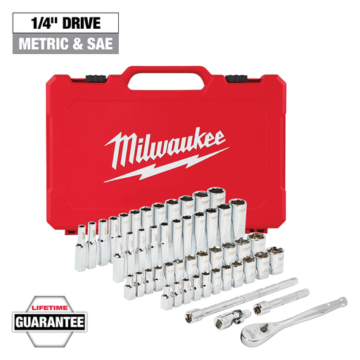Milwaukee Tool 48-22-9004 Mechanics Tool Set 50-Piece Ratchet & Socket Set - SAE & Metric