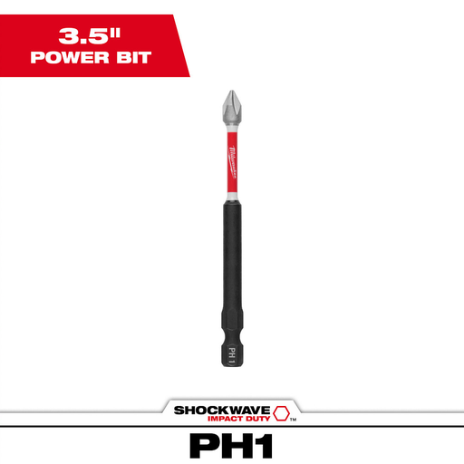 SHOCKWAVE™ 3-1/2" Impact Phillips #1 Power Bit