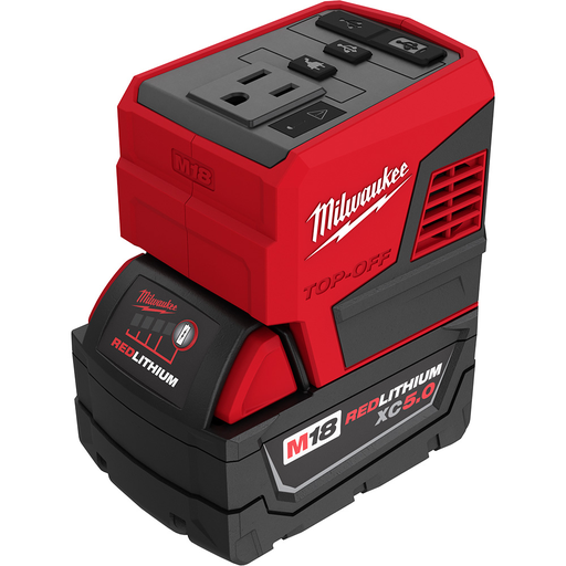 Product image for Milwaukee 2846-50 M18™ TOP-OFF™ 175W Power Supply & M18™ REDLITHIUM™ XC5.0 Battery Pack