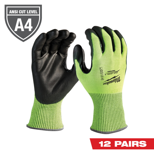 Mayer-DDS-High Visibility Cut Level 4 Polyurethane Dipped Gloves - L-1