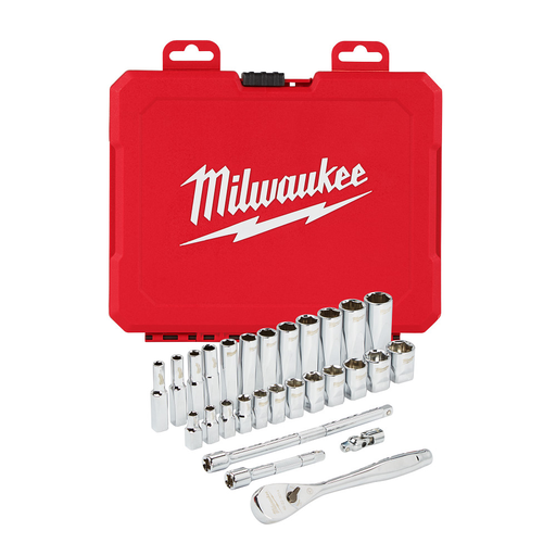 1/4 in. Drive 28 pc. Ratchet & Socket Set - Metric