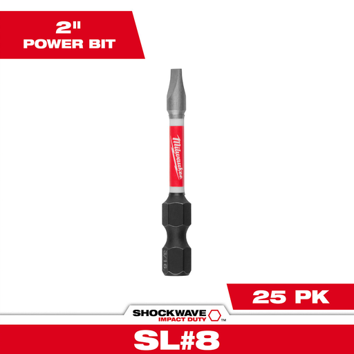 SHOCKWAVE™ Impact Duty 2" Slotted 3/16" Power Bits (25 PK)