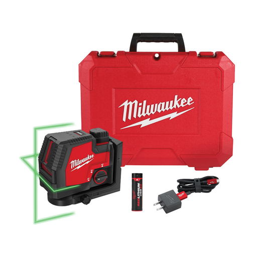 Milwaukee 3521-21 USB Rechargeable Green Cross Line Laser Product image for Milwaukee 3521-21 USB Rechargeable Green Cross Line Laser