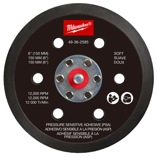 Product image for MILW 49-36-2585 6" PSA Backing Pad
