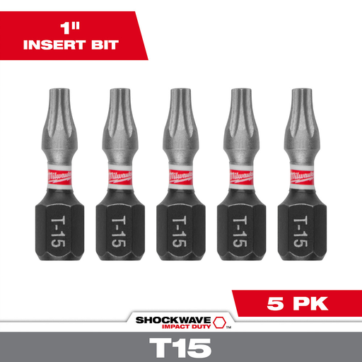 SHOCKWAVE™ Impact Duty 1"TORX® T15 Insert Bits (5 PK)