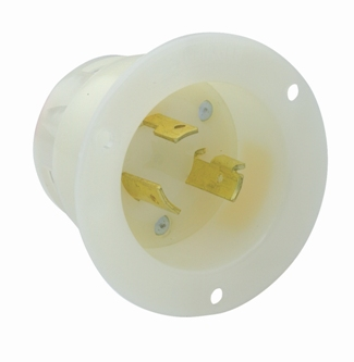Product image for LEV 4586-C WH INLET FLNG 2PO 3WI L6