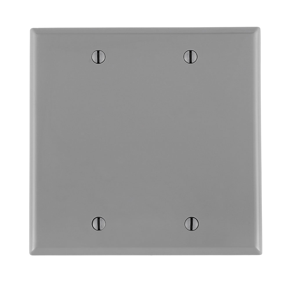 Product image for Leviton 80725-GY 2-Gang 2-Blanks Box Mounted Grey Standard Size Nylon Wallplate