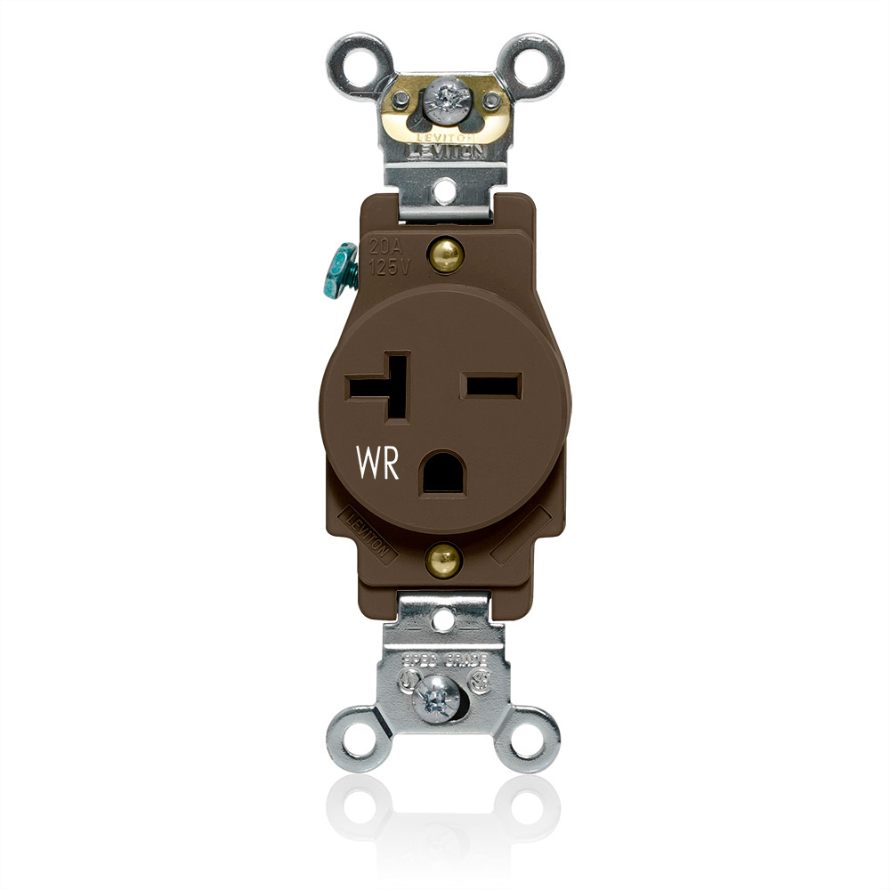 Product image for LEV W5461 20A-250V WR SINGLE OUTLET