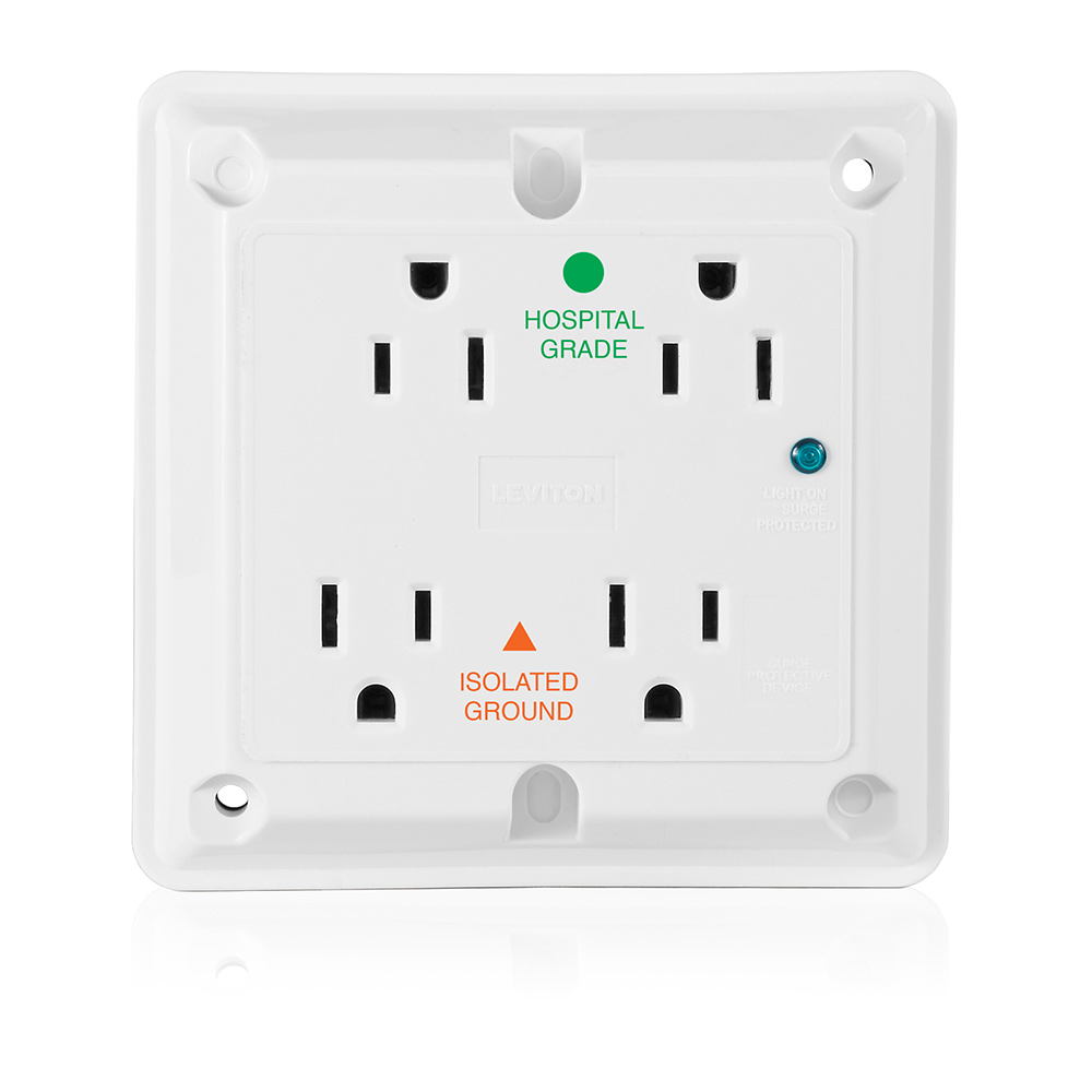 Product image for LEV 8480-IGW WH TVSS REC 4-IN-1 15A
