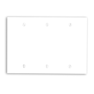 Product image for Leviton 88033 3-Gang Blank Wallplate, Thermoset, White