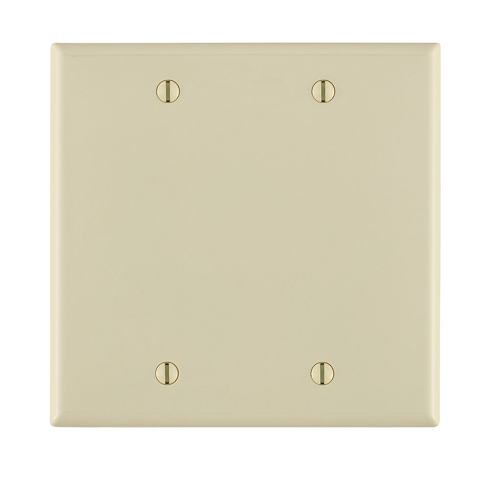 Product image for Leviton 80725-T 2-Gang 2-Blanks Box Mounted Light Almond Standard Size Nylon Wallplate
