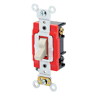 Product image for Leviton 1223-2T  20amp 3-Way Extra Heavy-Duty Industrial Spec Grade Toggle Switch - Light Almond
