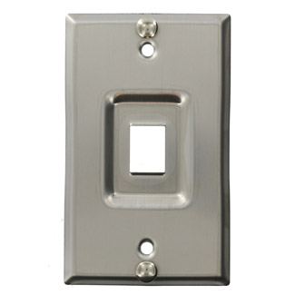 Product image for Leviton 4108W-1SP Quickport Stainless Steel Recessed Port Telephone Wall Jack