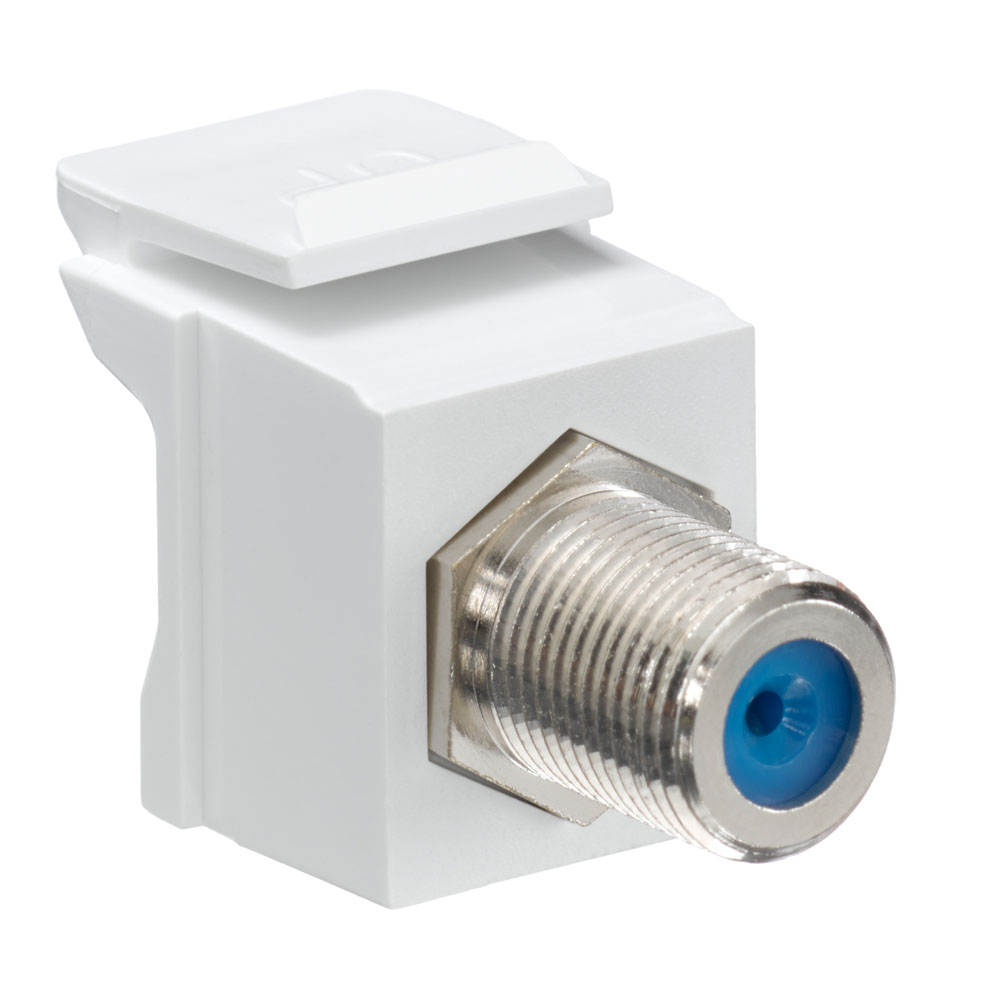 Product image for Leviton 41084-FWF White Nickel Plated Quickport F Type Adapter
