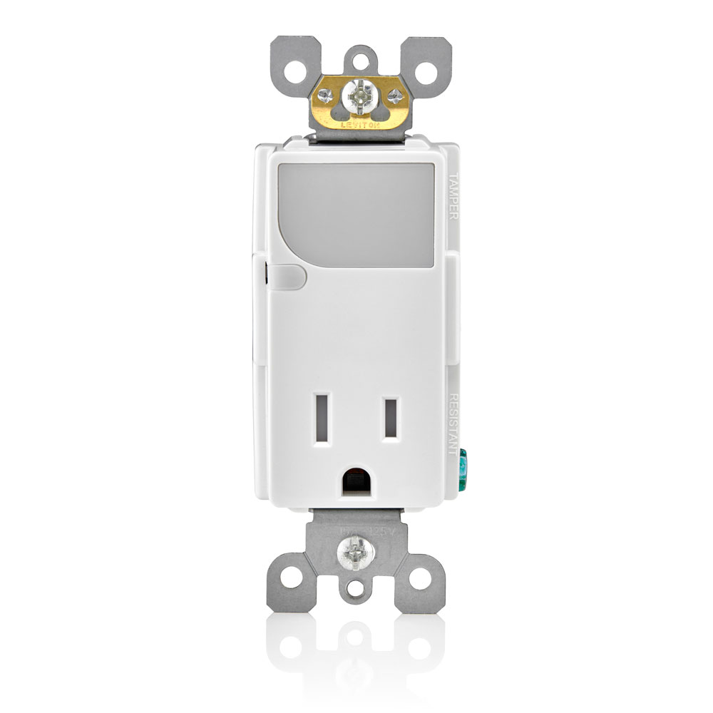 Product image for LEV T6525-W DECORA TR OUTLET & LED