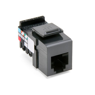 Product image for Leviton 41106-RG6 USOC Gray Plastic Surface/Flush Mount Snap-In 6-Position 6-Conductor UTP Jack Voice Grade Connector