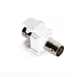 Product image for Leviton 41084-BWF 50 Ohm Nickel Plated White Plastic Female-to-Female Twist-On Feed-Through BNC Connector