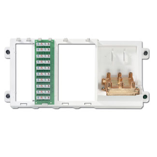 Product image for Leviton 47606-BTV 13.3 x 2.28 x 6.13 Inch White ABS Plastic Telephone and Video Panel