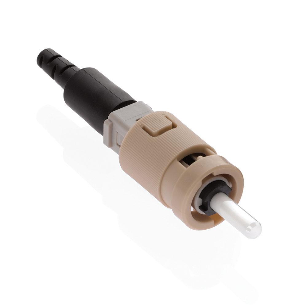 Product image for Leviton 49991-MST Beige Pre-Polished OM1 Multi-Mode Fiber Optic Connector