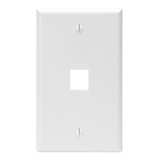 Product image for Leviton 41080-1WP 2.75 x 0.45 x 4.5 Inch 1-Gang 1-Port White Plastic Flush Mount Wallplate