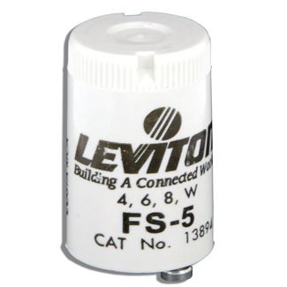 Product image for Leviton 13894 4/6/8 W FS-5 Fluorescent Starter