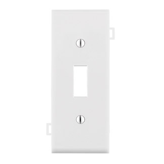 Product image for Leviton PSC1-W 1-Gang Sectional Thermoplastic Nylon Device Mount Center Panel White Toggle Switch Wallplate