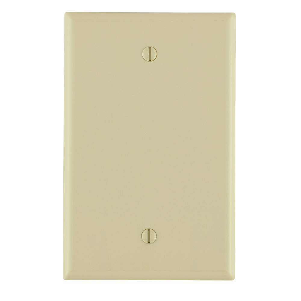 Product image for Leviton 80514-I 1-Gang No Device Blank Midway Size Thermoset Box Mount Ivory Wallplate