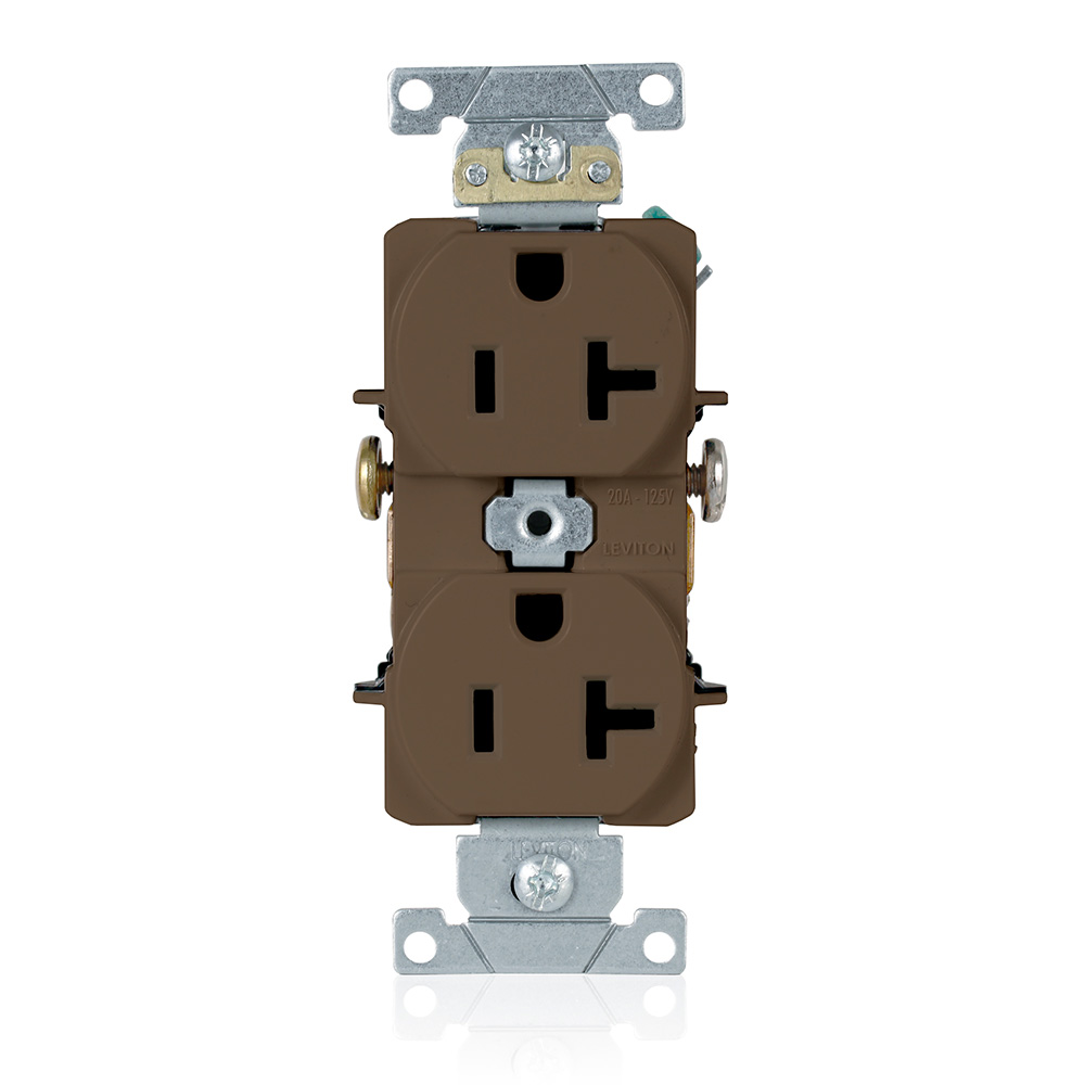 Product image for LEV 5342 BR 20A 125V DUPLEX OUTLET