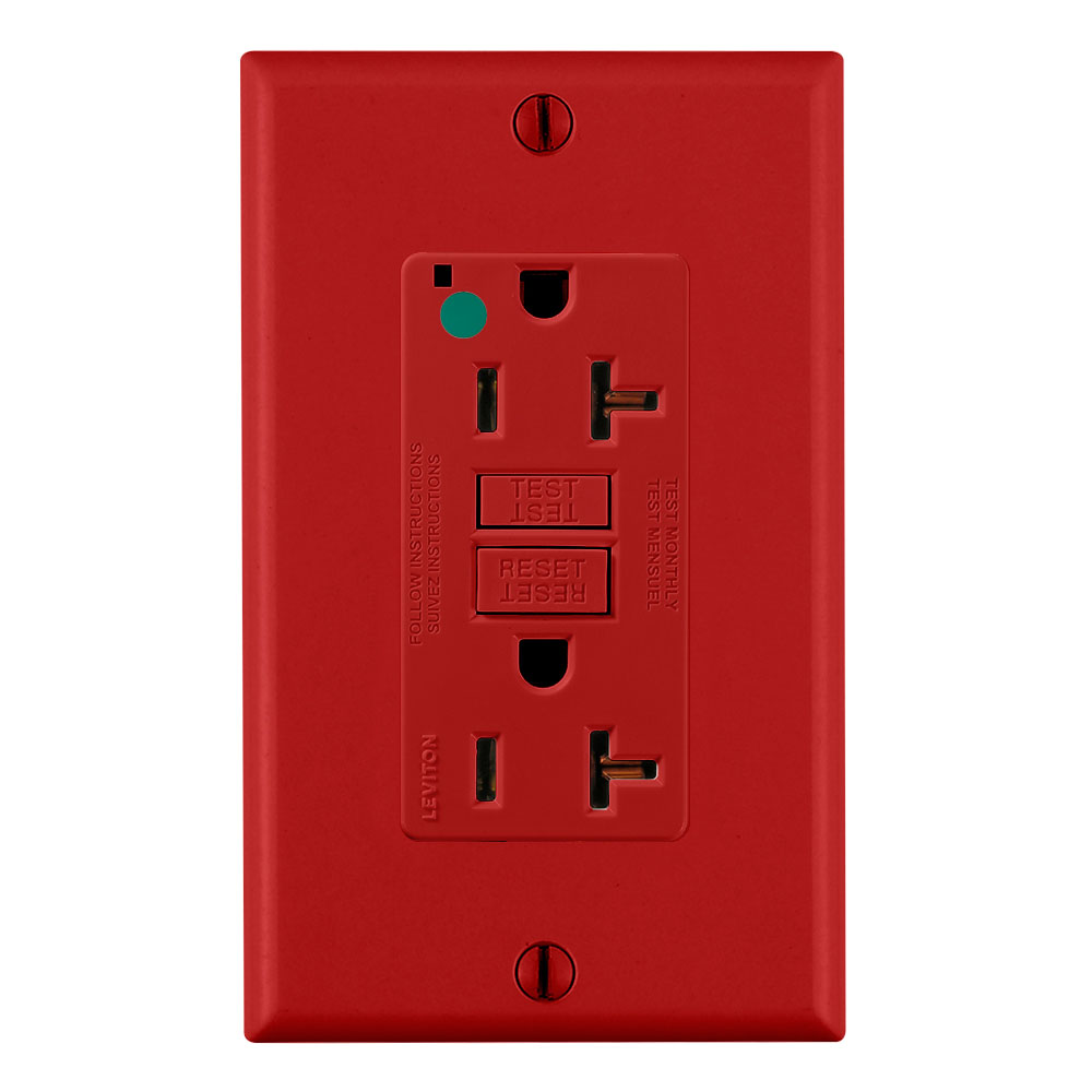 Product image for LEV GFNT2-HGR RD HG ST NON TR GFCI