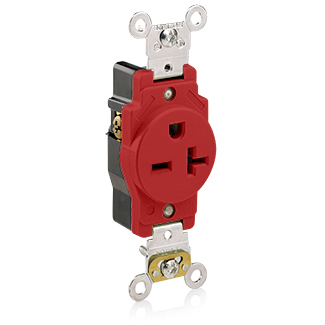 Product image for LEV 5461-R 250V SINGLE RECEPTACLE S