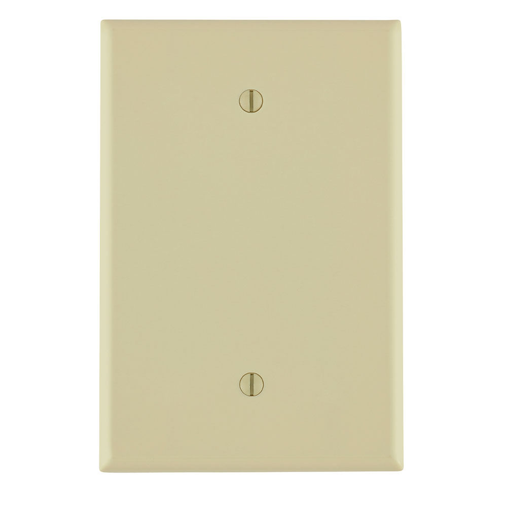 Product image for Leviton 86114 3.5 x 0.255 x 5.25 Inch 1-Gang Smooth Ivory Thermoset Box Mount Oversize Blank Wallplate